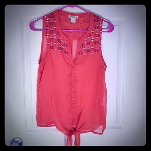 🍉 Lucky Brand sheer tank top